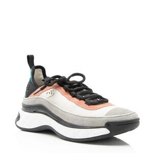 Chanel Suede Mesh CC Cap Toe Sneakers - Size 7.5 / 37.5